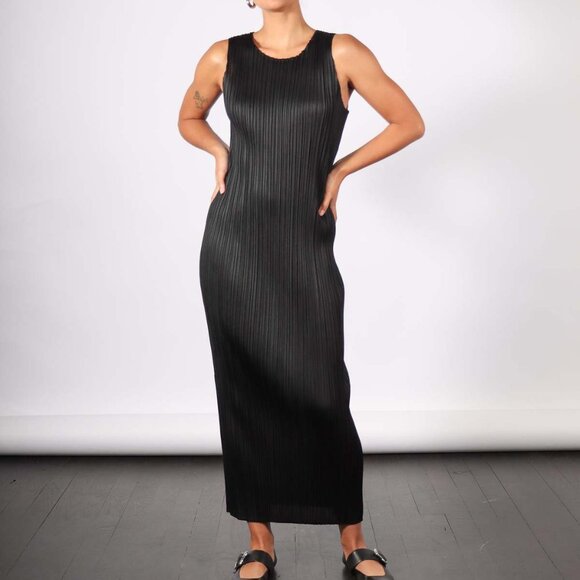 Issey Miyake Pleats Please Basic Column Dress in Black - Size 4 - Picture 1 of 11